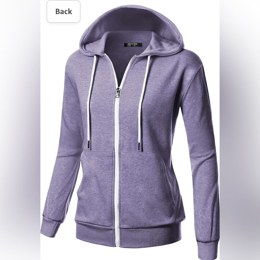 GIVON Basic Lightweight Zip-Up Hoodie Long Sleeve Thin Jacket for Women
